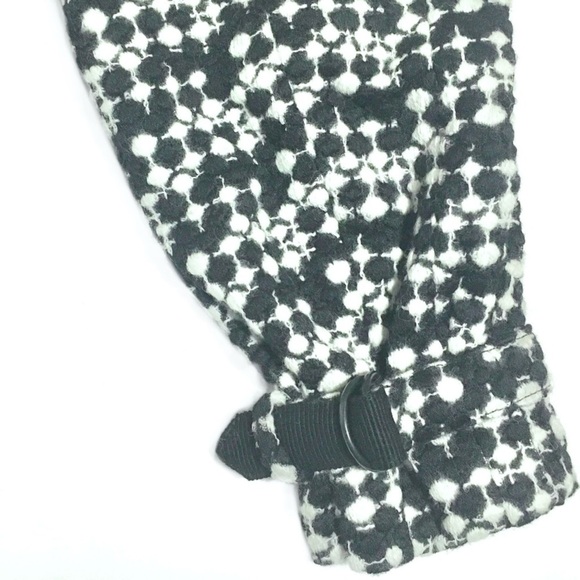 AKRIS PUNTO Blazer Jacket Tweed Dot Embroidered Wool Belted Waist Black White 8 - Picture 14 of 16